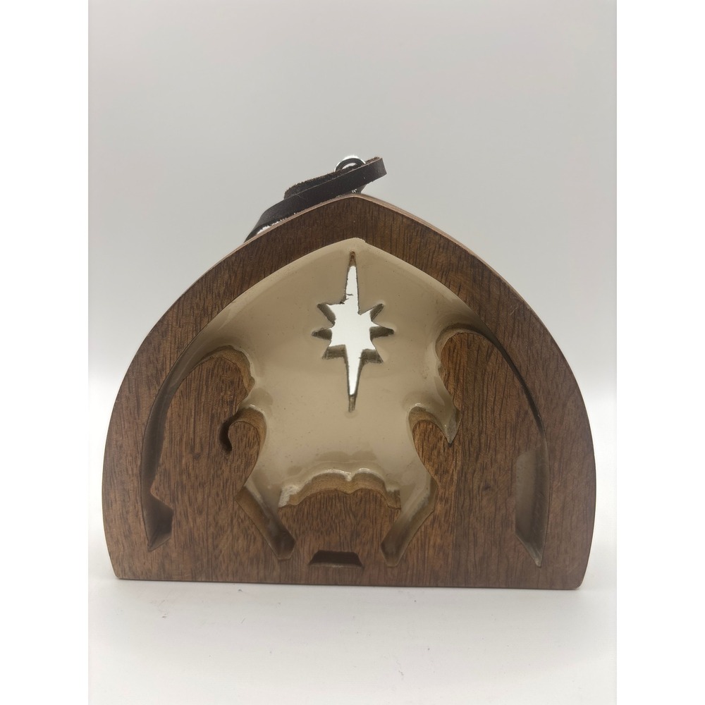 Burton + BURTON Wood Nativity Scene Ornament Christmas Decor 9748728